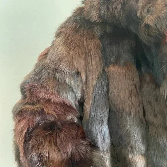 SOLD- Bunny Hug Vintage Rabbit Fur Coat - Picture 4 of 6